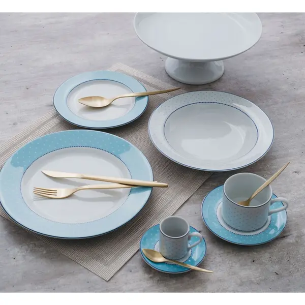 Aparelho Jantar e Chá 30 Peças Porcelana Schmidt - Dec. Maitê 2264