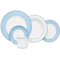 Aparelho Jantar e Chá 30 Peças Porcelana Schmidt - Dec. Maitê 2264