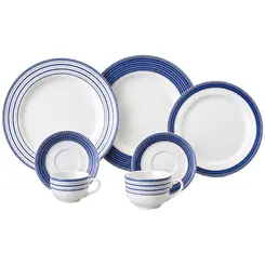 Aparelho Jantar Chá e Café 42 Peças Porcelana Schmidt - Dec. Paula 2265