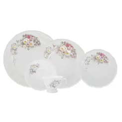Aparelho Jantar e Chá 30 Peças Porcelana Schmidt - Dec. Eterna E351