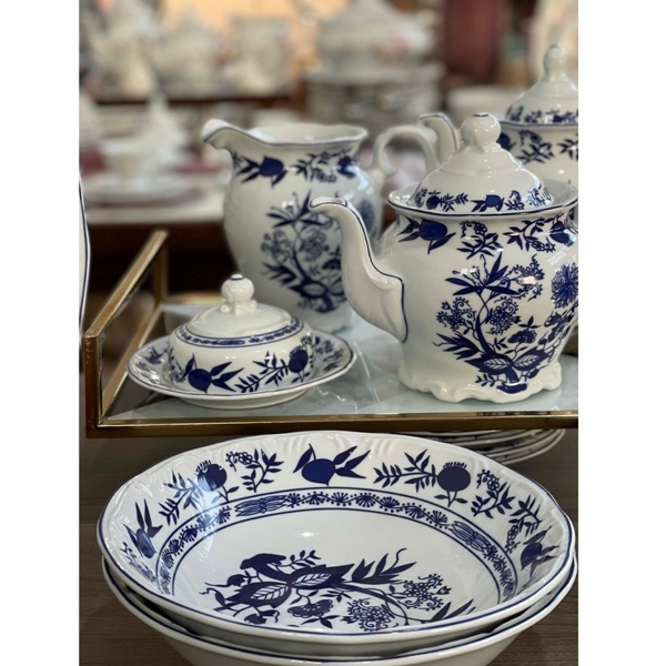 Aparelho de Jantar Chá e Café 42 Peças Porcelana Schmidt - Dec. Búzios 2406  - SCHMIDT