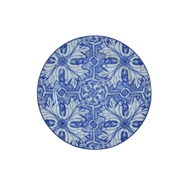 Prato de Sobremesa 19cm Porcelana Schmidt - Dec. Azulejos 2257