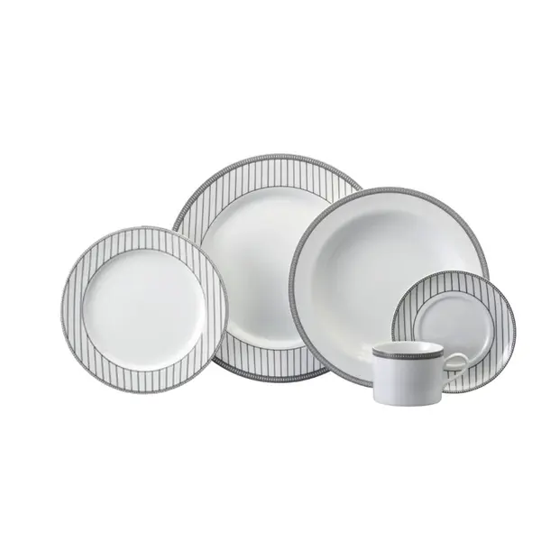 Aparelho Jantar e Chá 30 Peças Porcelana Schmidt - Dec. Aline 2263