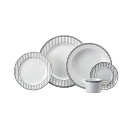 Aparelho Jantar e Chá 30 Peças Porcelana Schmidt - Dec. Aline 2263