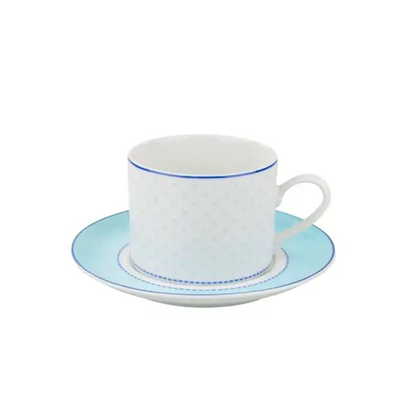 Xícara Chá com Pires Porcelana Schmidt - Dec. Maitê 2264