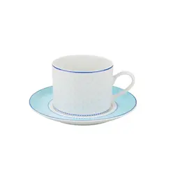 Xícara Chá com Pires Porcelana Schmidt - Dec. Maitê 2264