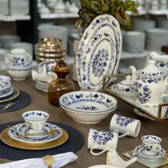 Travessa Rasa Oval 36cm Porcelana Schmidt - Dec. Cebolinha 2617