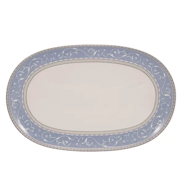 Travessa Rasa Oval 36 cm Porcelana Schmidt - Dec. Diva 2276