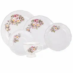 Aparelho Jantar e Chá 30 Peças Porcelana Schmidt - Dec. Vitoria 0397