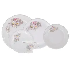 Aparelho Jantar e Chá 30 Peças Porcelana Schmidt - Dec. Vitoria 0397