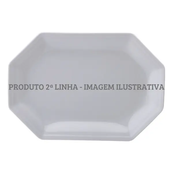 Travessa Rasa Oitavada 28cm Porcelana Schmidt - Mod. Prisma 077 2ª Linha
