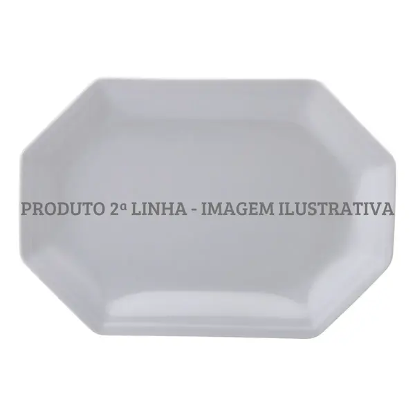 Travessa Rasa Oitavada 28cm Porcelana Schmidt - Mod. Prisma 077 2ª Linha