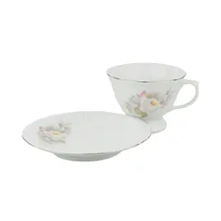 Xícara Chá Com Pires 200ml Porcelana Schmidt - Dec. Vitoria 0397