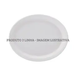 Travessa Rasa Oval 25 cm Porcelana Schmidt - Mod. Protel 073 2ª Linha