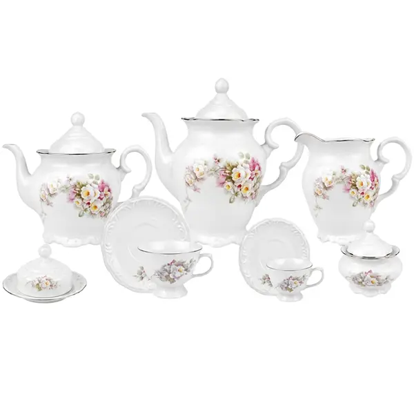 Aparelho Chá e Café 53 Peças Porcelana Schmidt - Dec. Vitoria 0397
