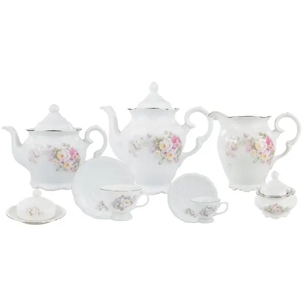 Aparelho Chá e Café 53 Peças Porcelana Schmidt - Dec. Vitoria 0397