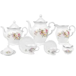 Aparelho Chá e Café 53 Peças Porcelana Schmidt - Dec. Vitoria 0397