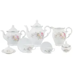 Aparelho Chá e Café 53 Peças Porcelana Schmidt - Dec. Vitoria 0397