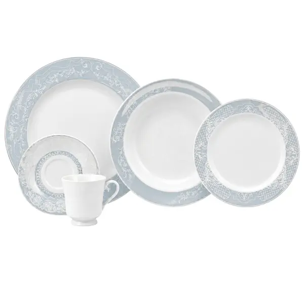 Aparelho Jantar e Café 30 Peças Porcelana Schmidt - Dec. Arabesco 2363