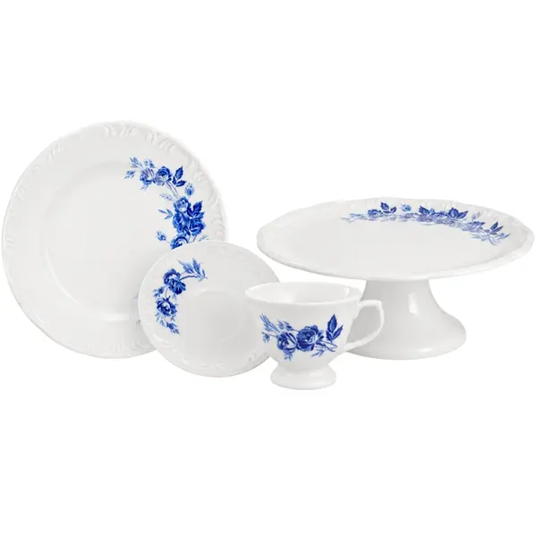 Aparelho Bolo 19 Peças Porcelana Schmidt - Dec. Cora 2267