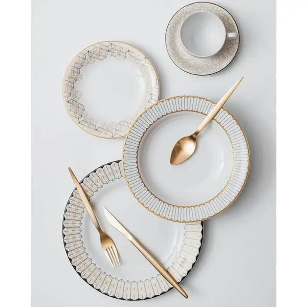 Aparelho Jantar e Chá 20 Peças Porcelana Schmidt - Dec. Araucária 2396