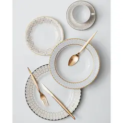 Aparelho Jantar e Chá 20 Peças Porcelana Schmidt - Dec. Araucária 2396