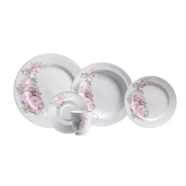 Aparelho Jantar e Chá 30 Peças Porcelana Schmidt - Dec. Maresias 2405