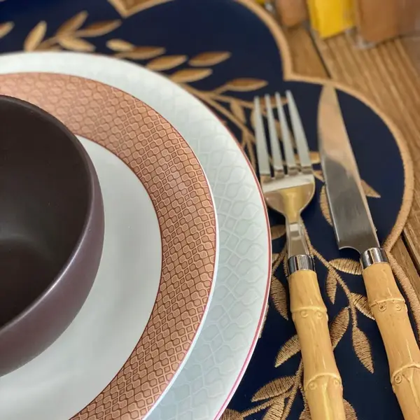 Aparelho Jantar e Chá 20 Peças Porcelana Schmidt - Dec. Jericoacoara 2401