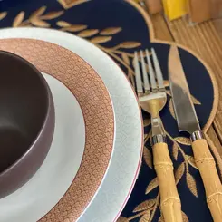 Aparelho Jantar e Chá 20 Peças Porcelana Schmidt - Dec. Jericoacoara 2401