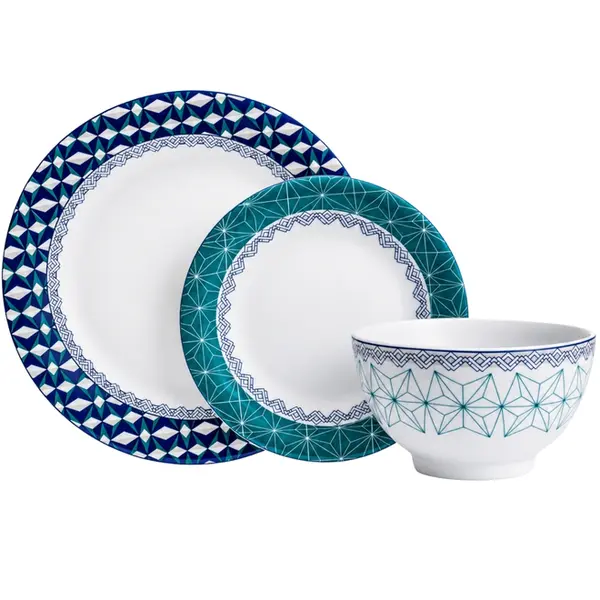 Aparelho com Bowl 18 Peças Porcelana Schmidt - Dec. Itacaré 2400