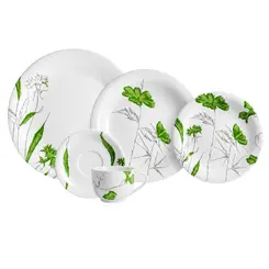 Aparelho Jantar e Chá 20 Peças Porcelana Schmidt - Dec. Caiobá
