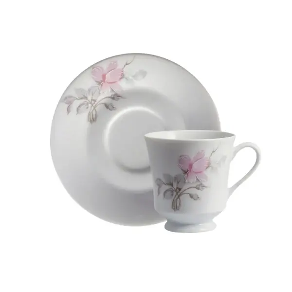Xicara Chá com Pires Porcelana Schmidt - Dec. Maresias 2405