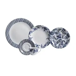 Aparelho Jantar e Chá 30 Peças Porcelana Schmidt - Dec. Tamandaré 2402