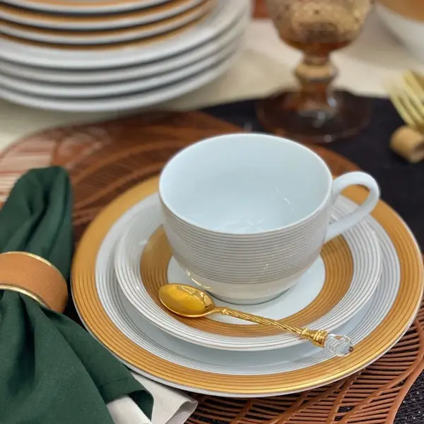 Aparelho Jantar e Chá 20 Peças Porcelana Schmidt - Dec. Garopaba 2404