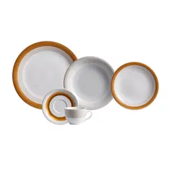 Aparelho Jantar e Chá 30 Peças Porcelana Schmidt - Dec. Garopaba 2404