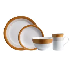 Aparelho com Bowl e Caneca 16 Peças Porcelana Schmidt - Dec. Garopaba 2404