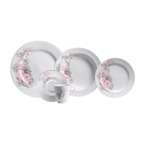 Aparelho Jantar e Chá 20 Peças Porcelana Schmidt - Dec. Maresias 2405