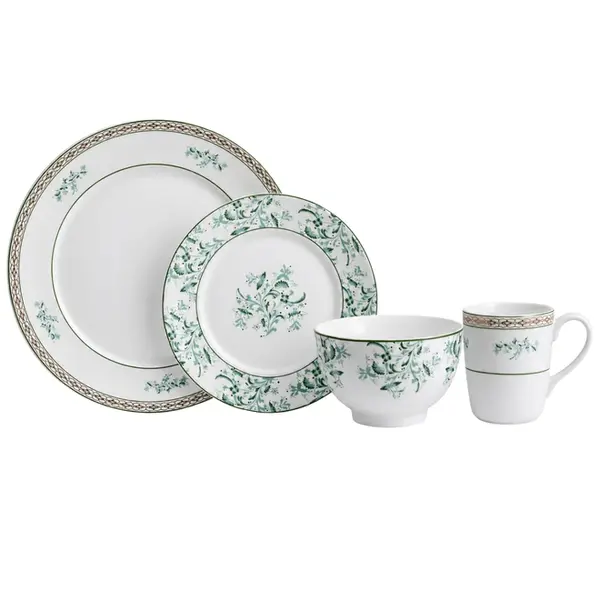 Aparelho com Bowl e Caneca 16 Peças Porcelana Schmidt - Dec. Búzios 2406