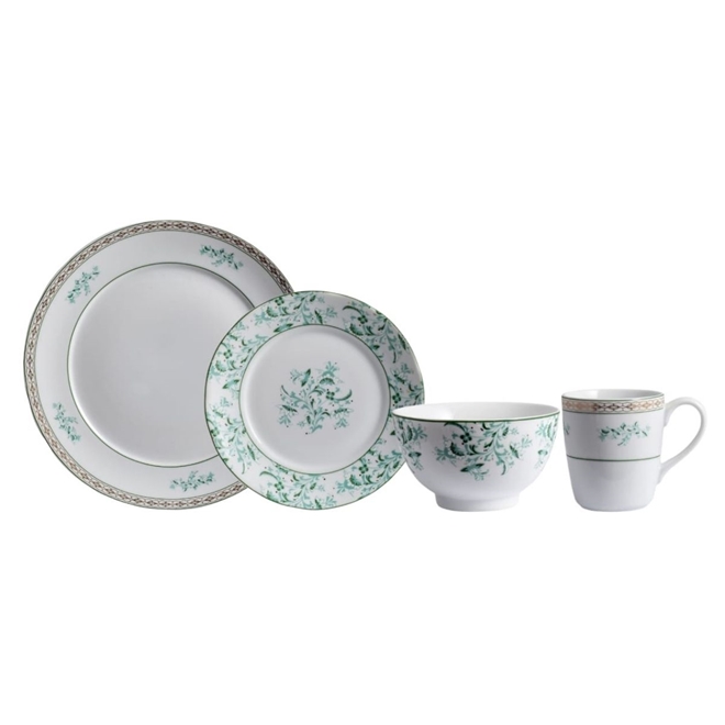 Aparelho de Jantar Chá e Café 42 Peças Porcelana Schmidt - Dec. Búzios 2406  - SCHMIDT