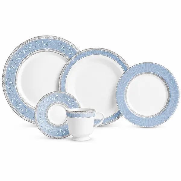 Aparelho Jantar e Chá 30 Peças Porcelana Schmidt - Dec. Diva 2276