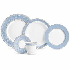 Aparelho Jantar e Chá 30 Peças Porcelana Schmidt - Dec. Diva 2276