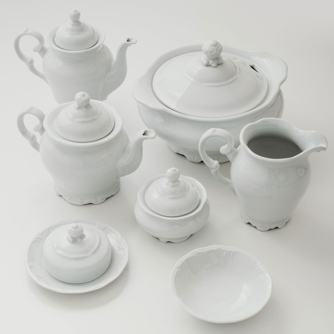 Aparelho de Chá e Café Porcelana Schmidt 53 peças - Mod. Pomerode 114 -  SCHMIDT