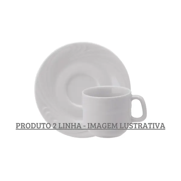 Xicara Chá com Pires Porcelana Schmidt - Mod. Waves 100 2ª Linha
