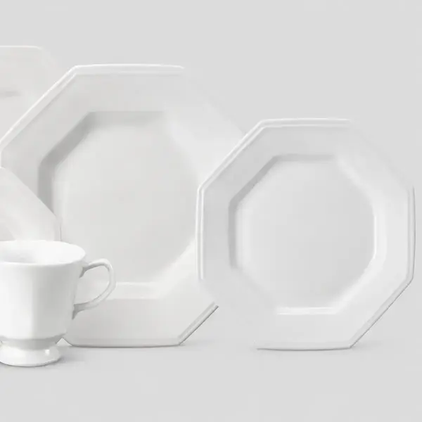 Aparelho Jantar e Chá 20 Peças Porcelana Schmidt - Mod. Prisma 077