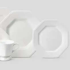 Aparelho Jantar e Chá 20 Peças Porcelana Schmidt - Mod. Prisma 077