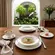 Aparelho Jantar e Chá 30 Peças Porcelana Schmidt - Dec. Filetado Prata Itamaraty 0012