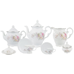 Aparelho de Chá e Café Porcelana Schmidt 53 peças - Dec. Vitoria