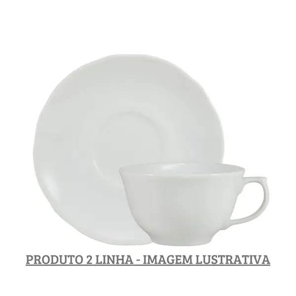 Xícara Chá com Pires Porcelana Schmidt - Mod. Izabel 003 2ª Linha