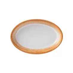 Travessa Rasa Oval 17cm Porcelana Schmidt - Dec. Esfera Mostarda 2417