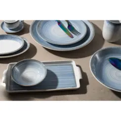 Prato Risoto Porcelana Schmidt - Dec. Esfera Azul Celeste 2414